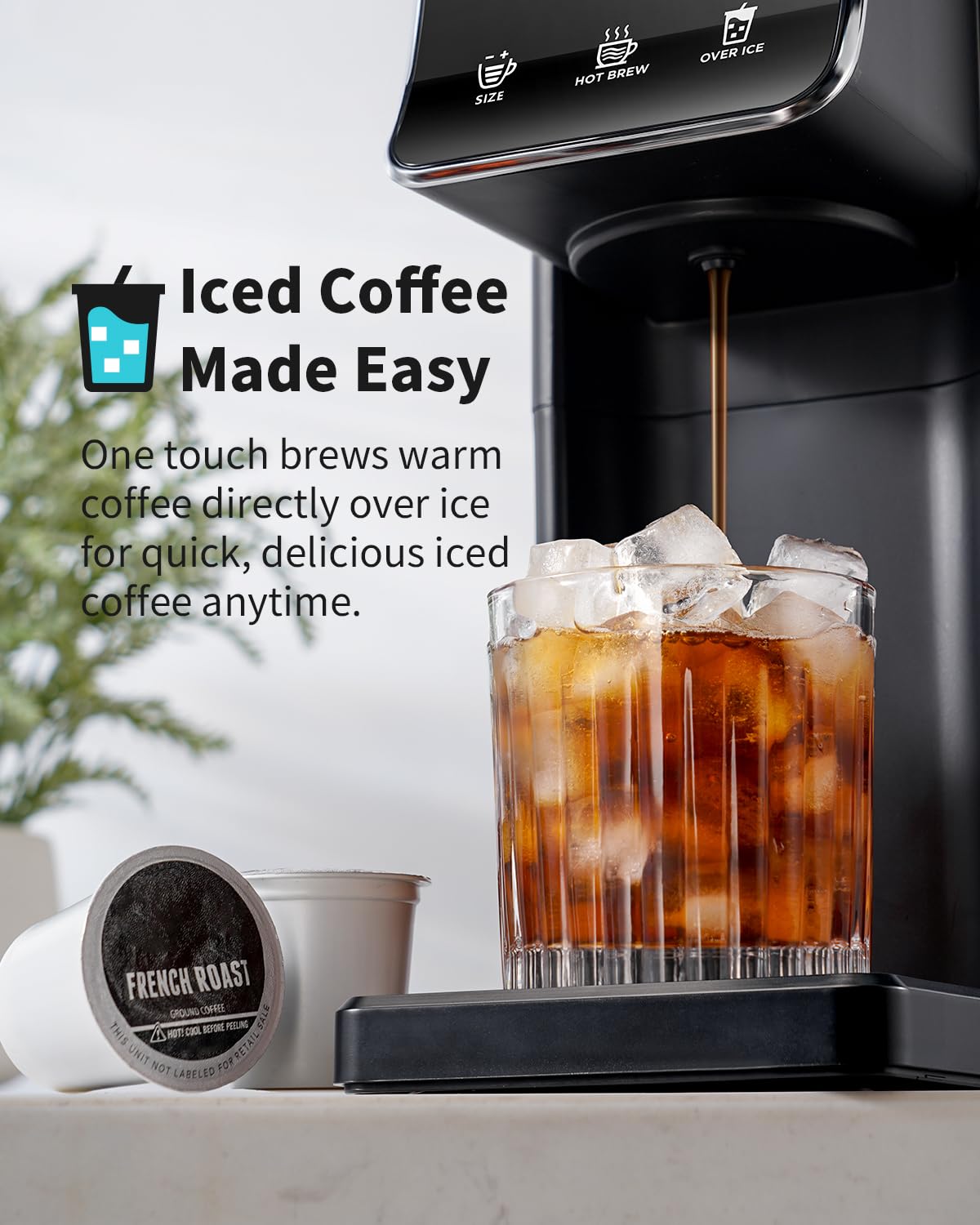 40 ounce water tank on KIDISLE coffee maker for fewer refills