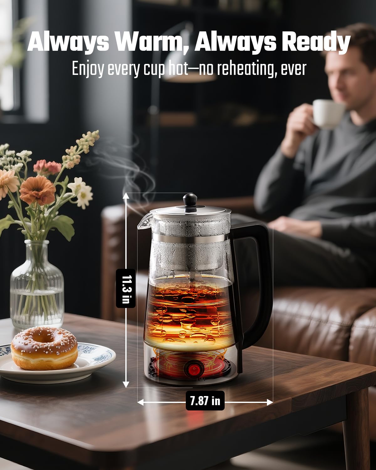 KIDISLE borosilicate glass carafe heat resistant