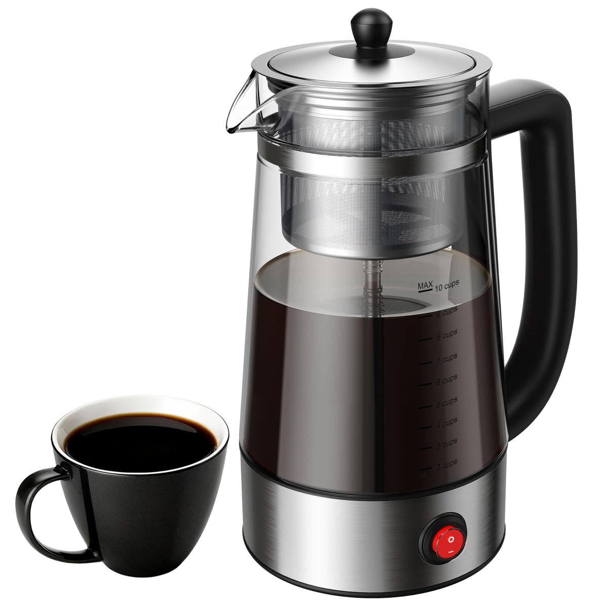 KIDISLE Percolator Pot electric coffee maker 10-cup