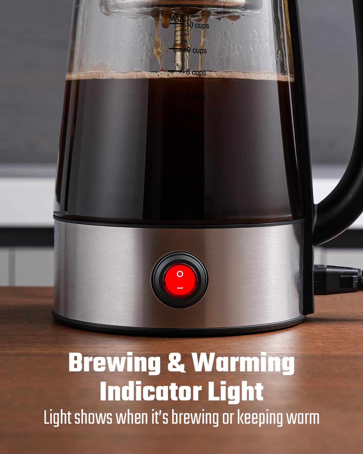 KIDISLE electric percolator product image with glass carafe