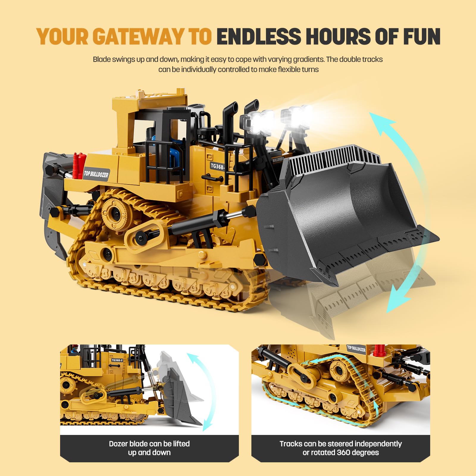 KIDMARKT RC Bulldozer battery pack 2x400mAh included