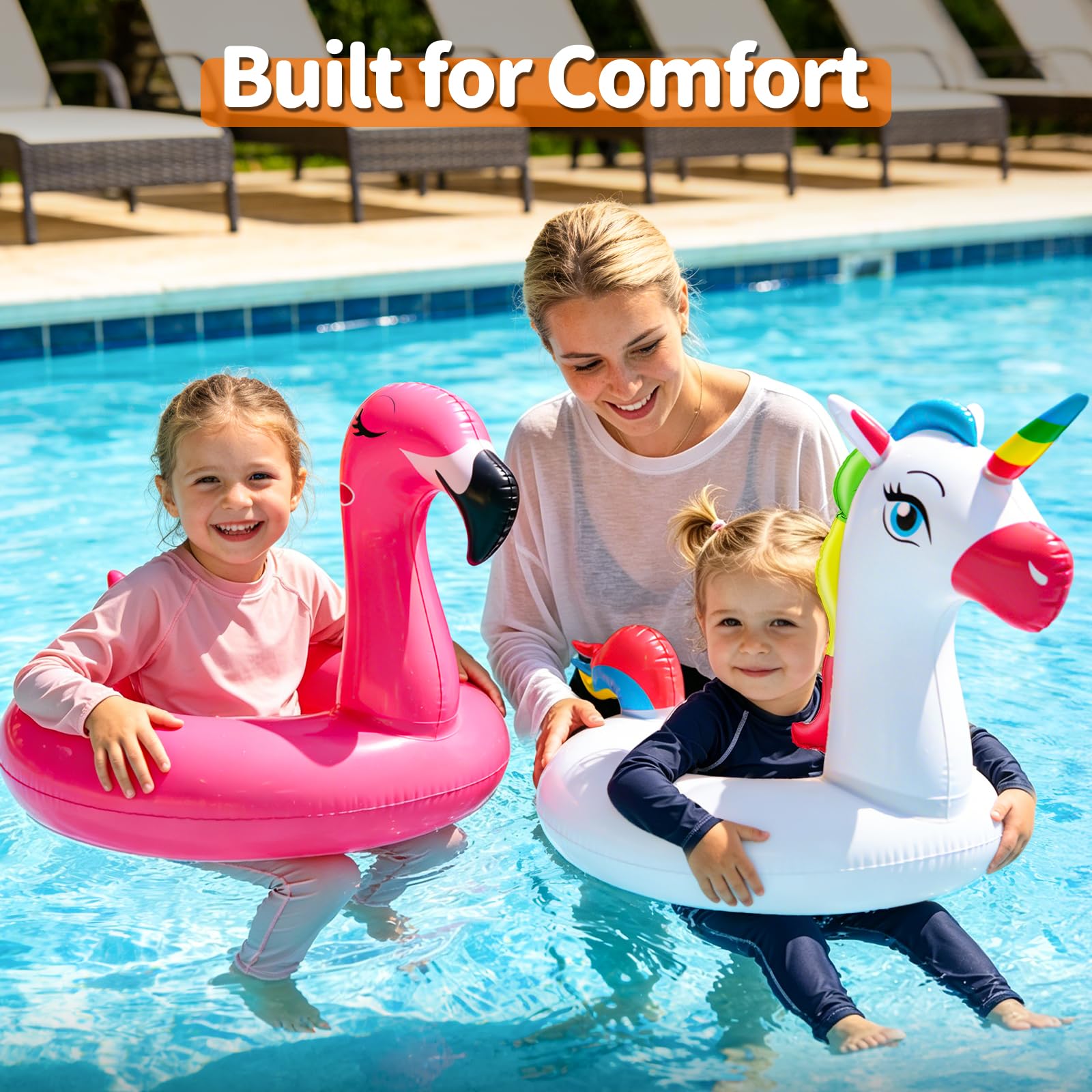 Flamingo pool float 24x24x23 inches for children