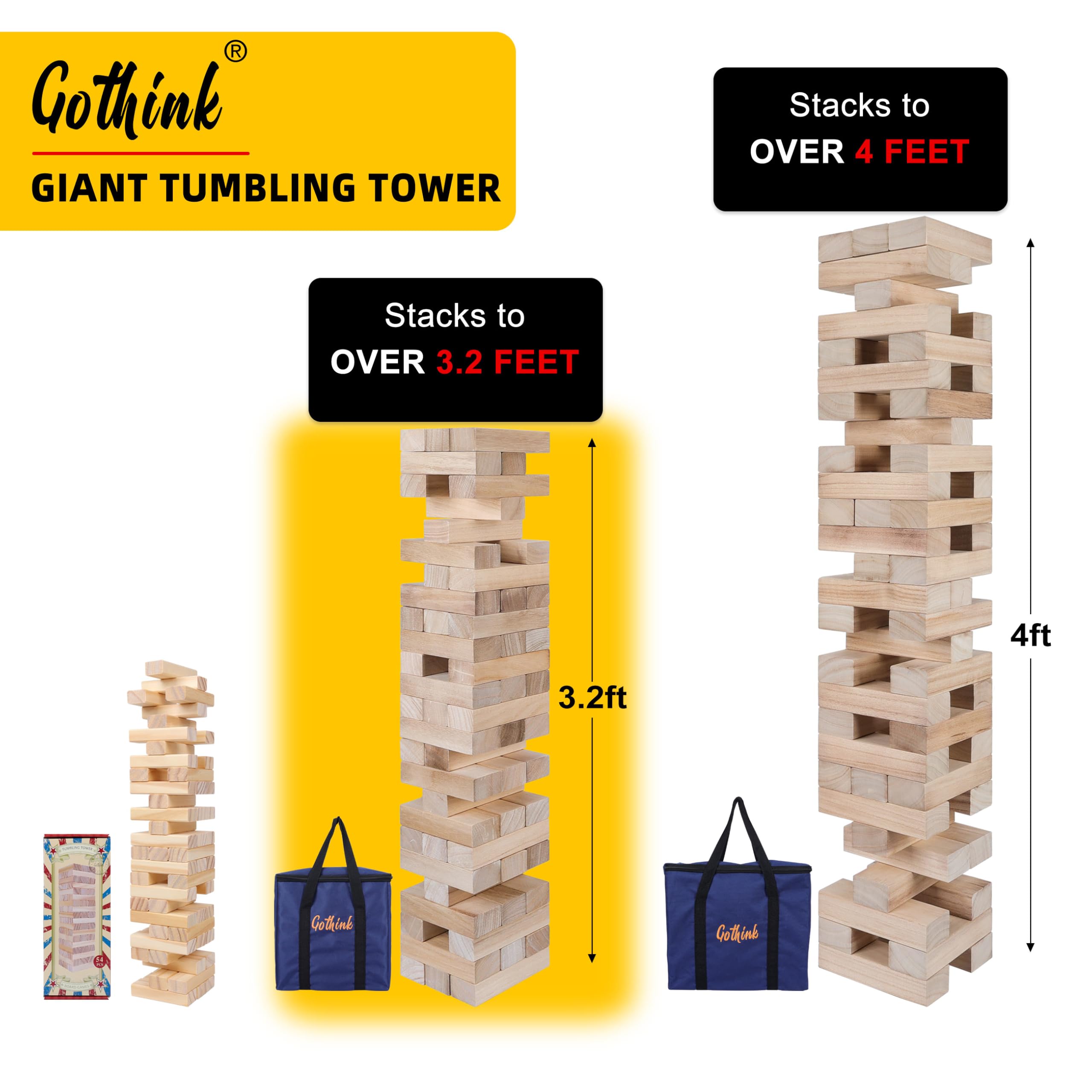 Timber stacking game by GOTHINK designed for family use