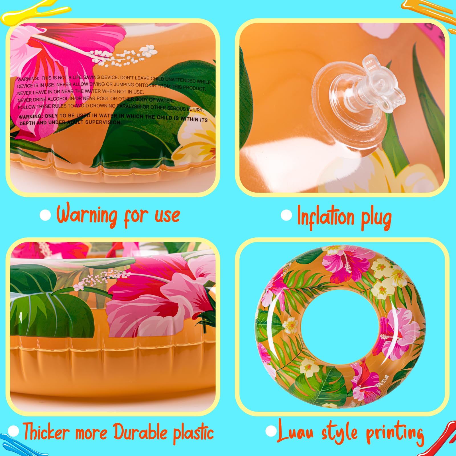 Versatile luau pool party decorations for pools beaches and lakes