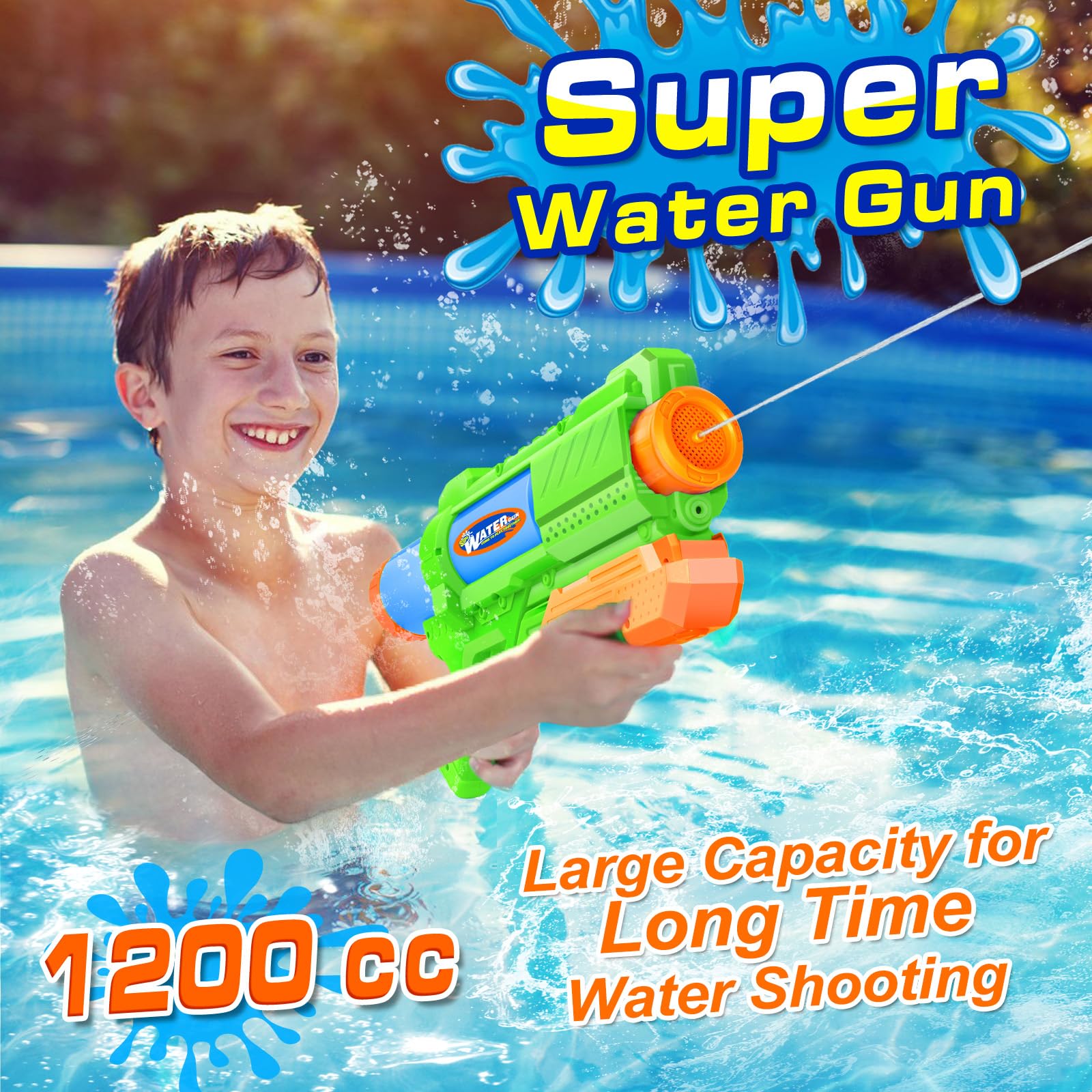 No batteries required water gun suitable for yard pool beach