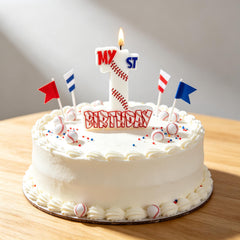 Number candle with pre-attached plastic stick for easy placement
