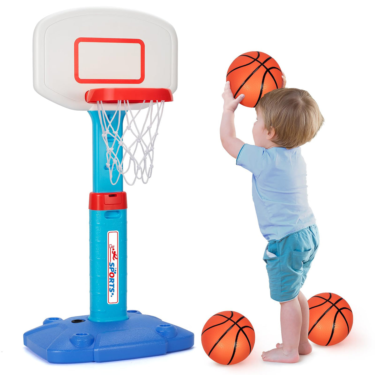 Kids Basketball Hoop adjustable height toy for ages 1-3