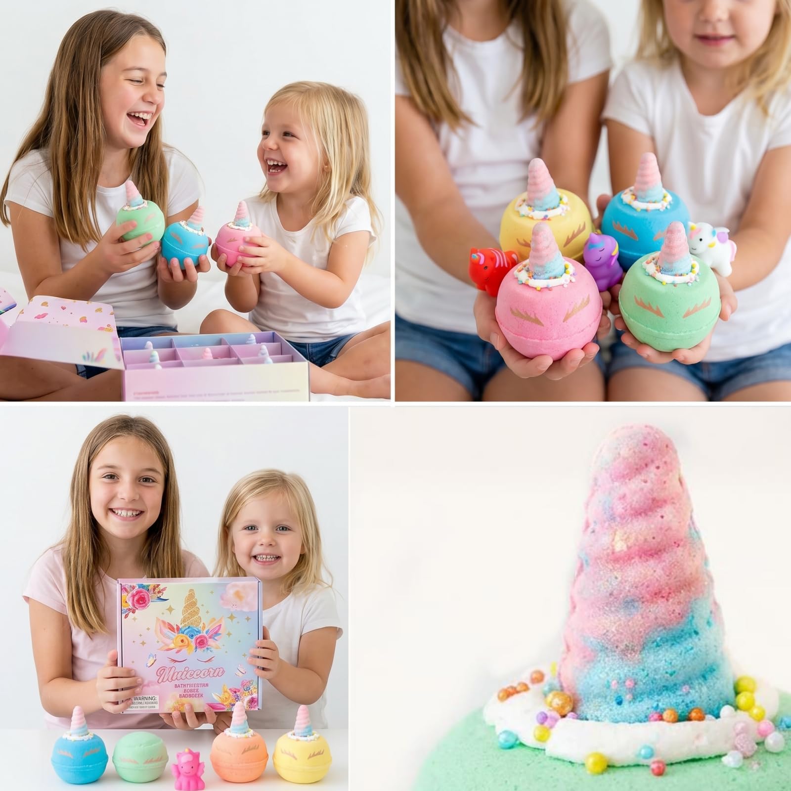 Age 3+ natural bath bombs with food-grade ingredients for kids