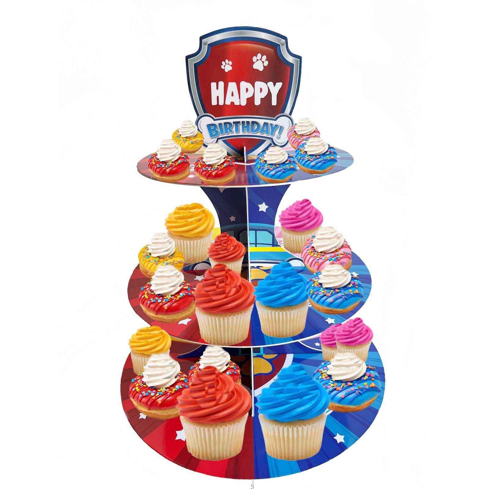Colorful cartoon dog party decorations for kids birthday celebrations