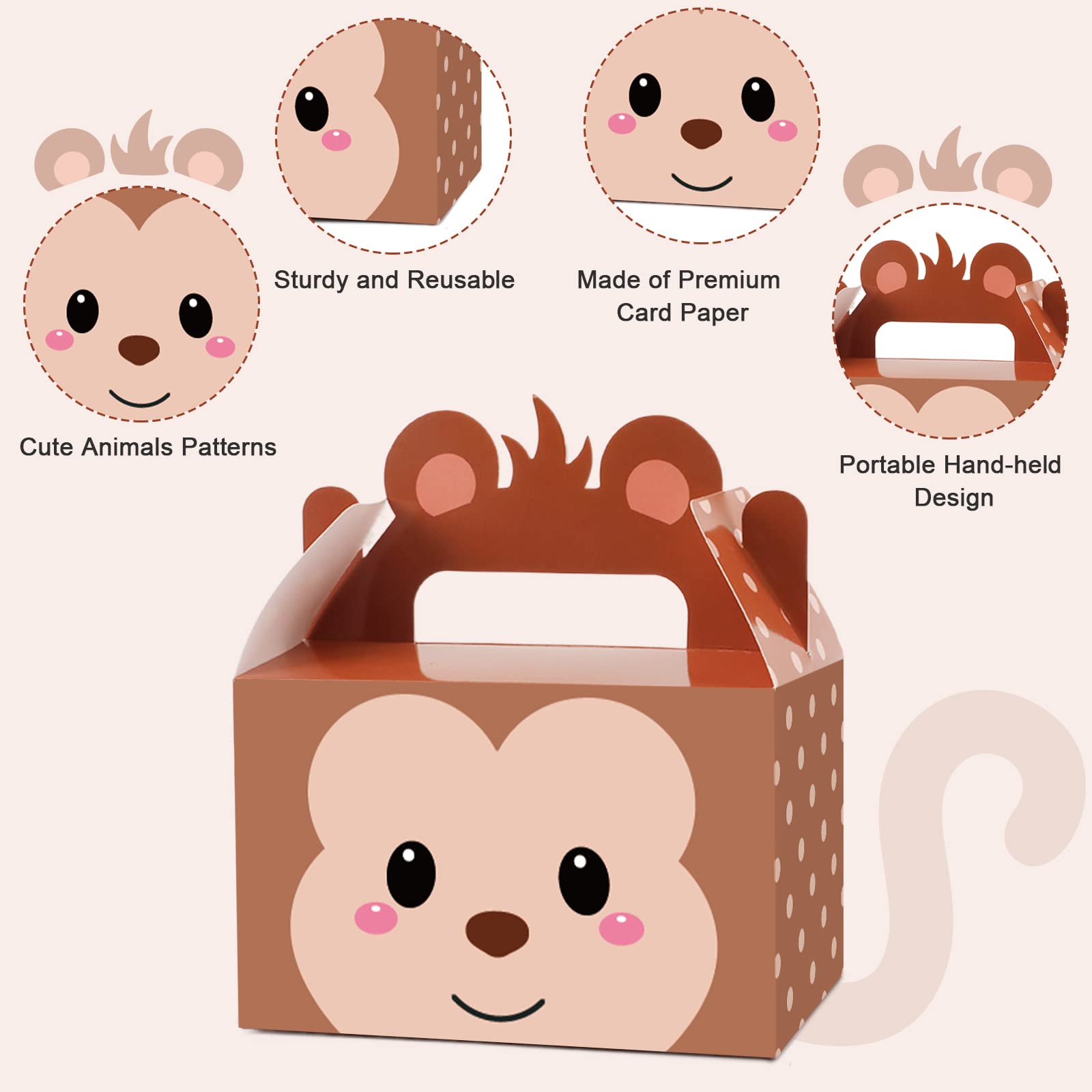 Easy to assemble jungle safari party favor box