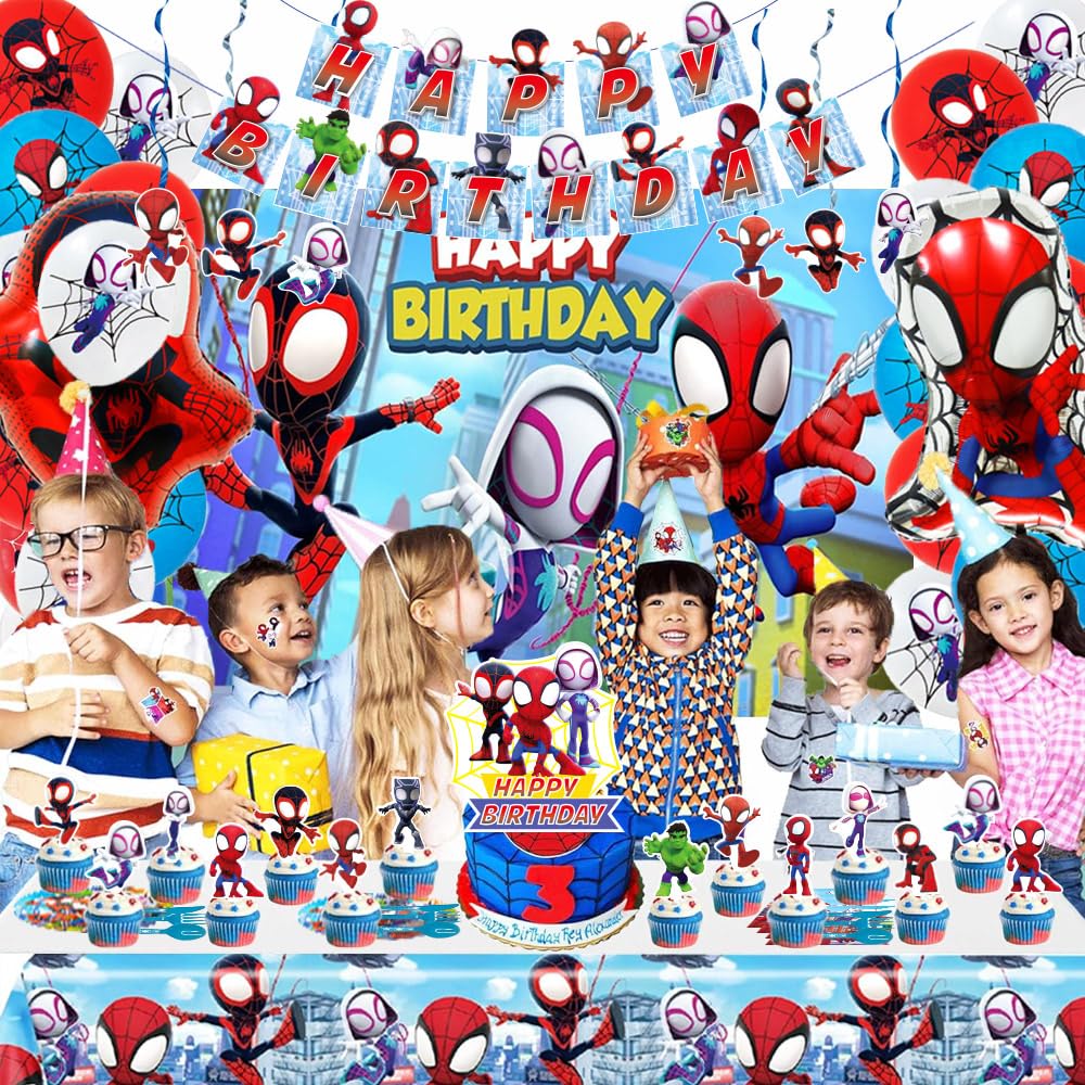 balloons including 2 large foil balloons for spider theme party