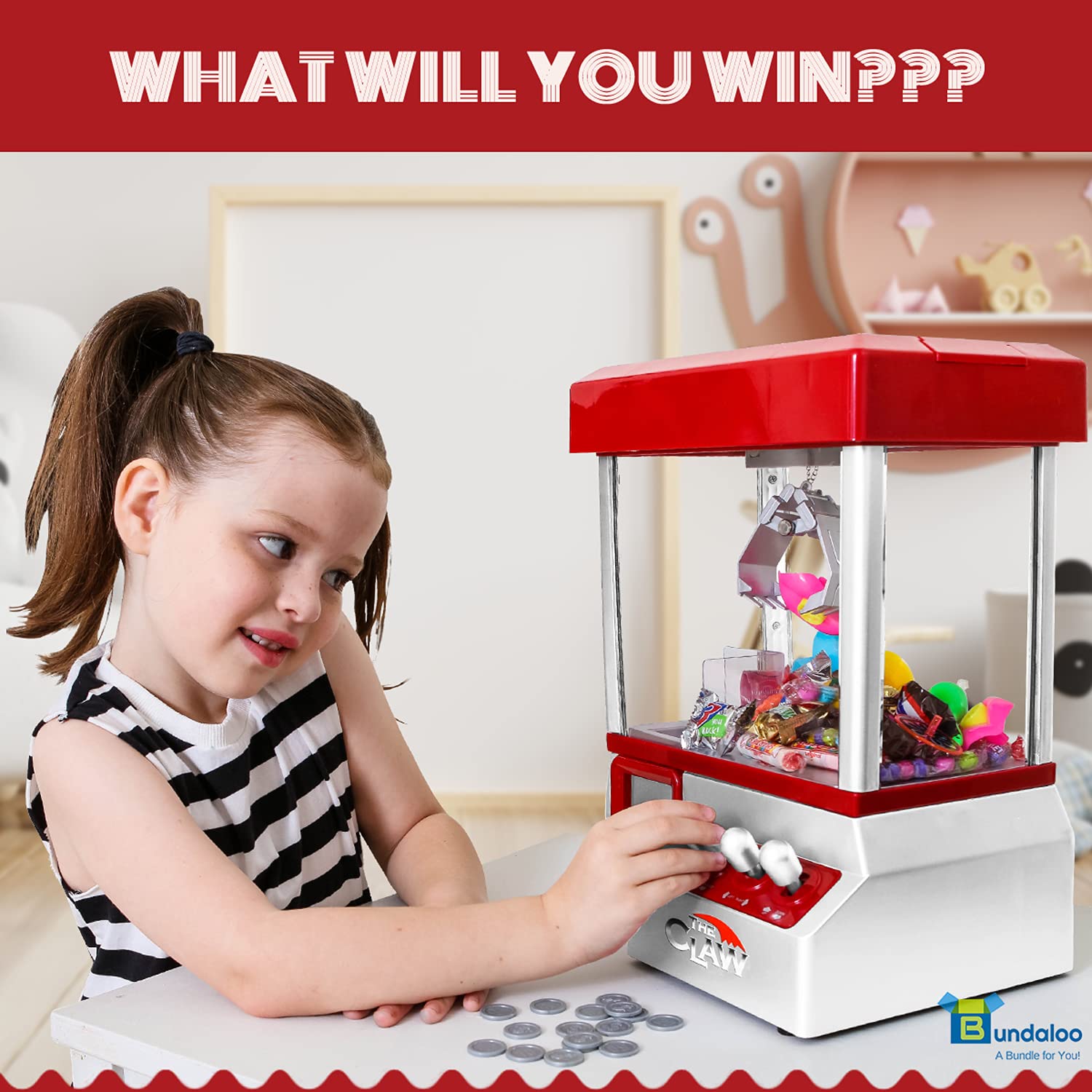 Choking hazard small parts warning for Bundaloo claw game