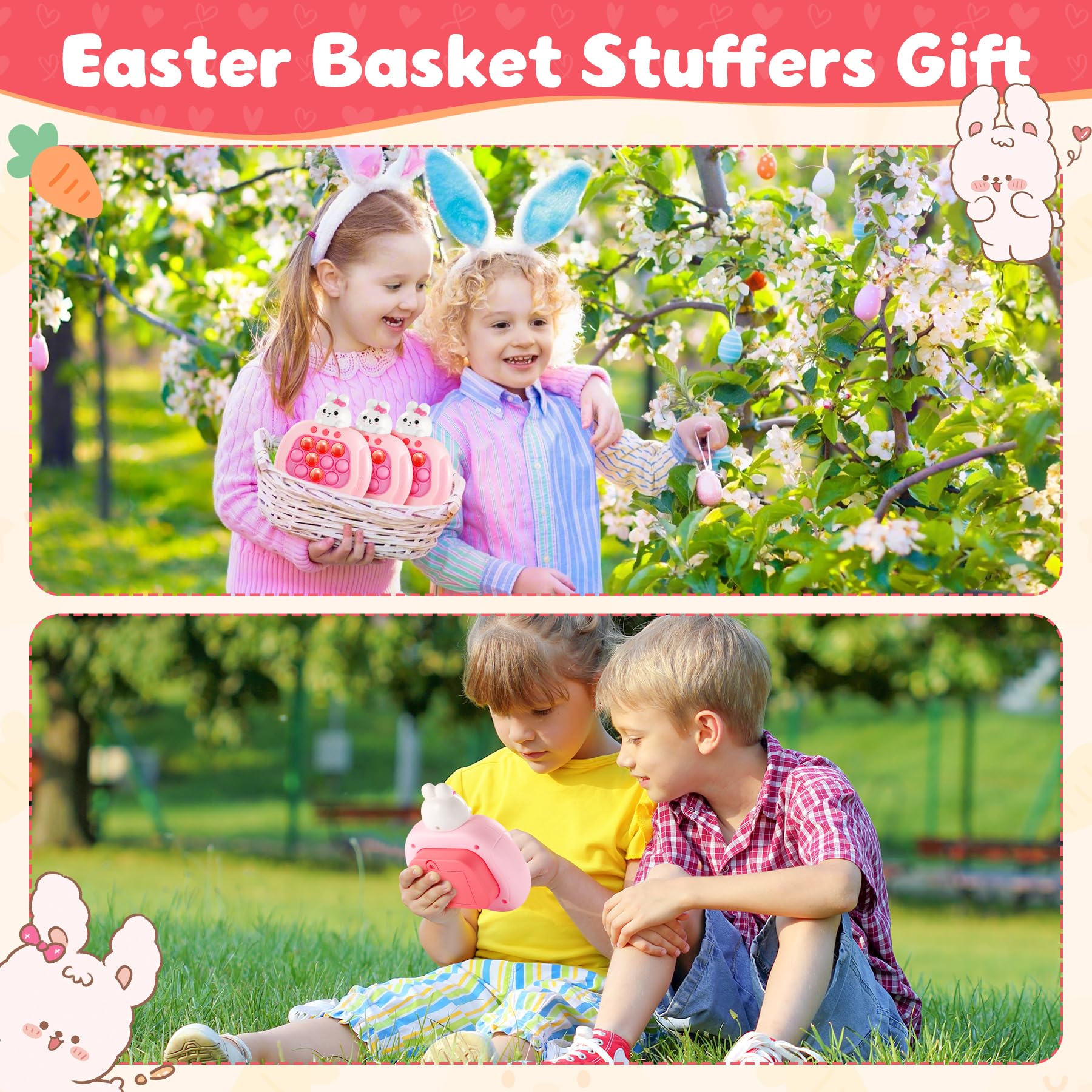 Kids boys and girls Easter toy in rabbit form