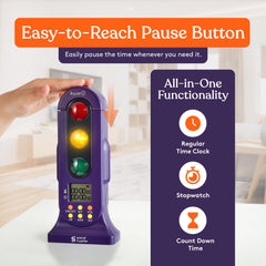 Kids classroom timer with stopwatch and 24-hour clock