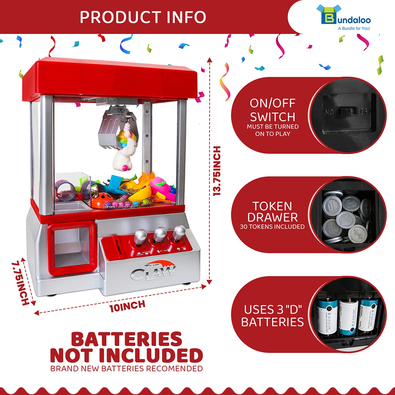 Bundaloo claw machine arcade game for kids and families