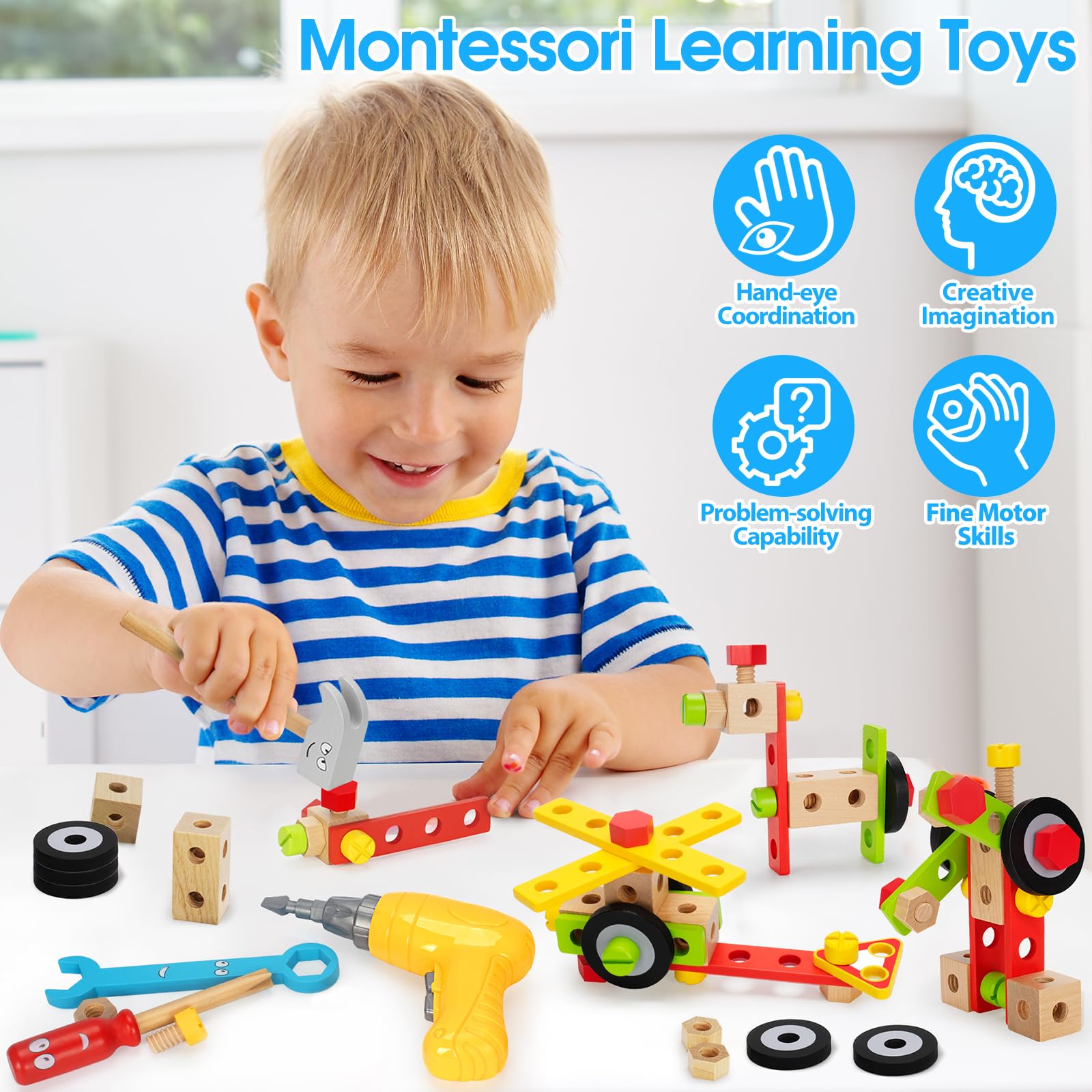 Includes tools such as wrench screwdriver pliers hammer and more