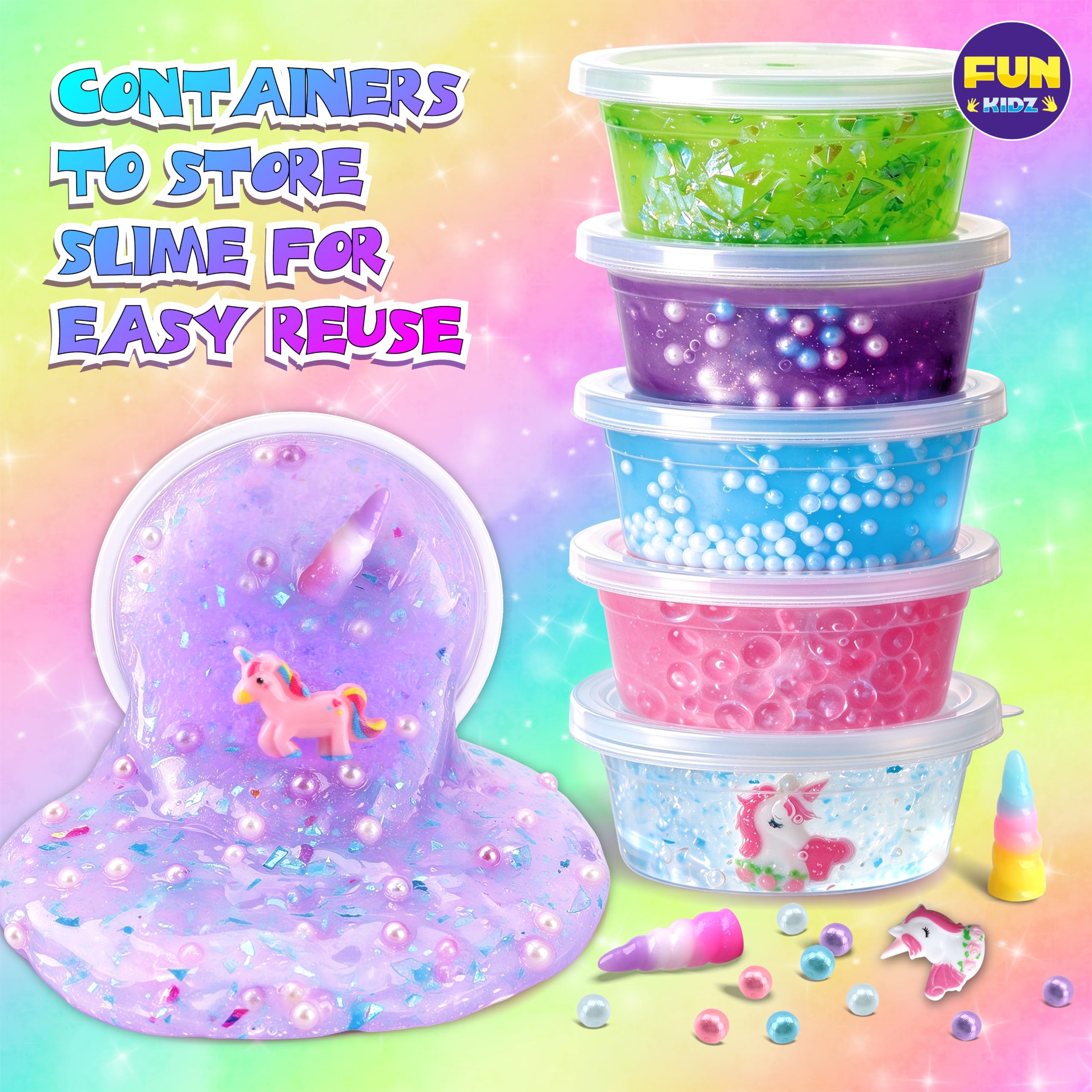 Kids craft slime kit components laid out for use