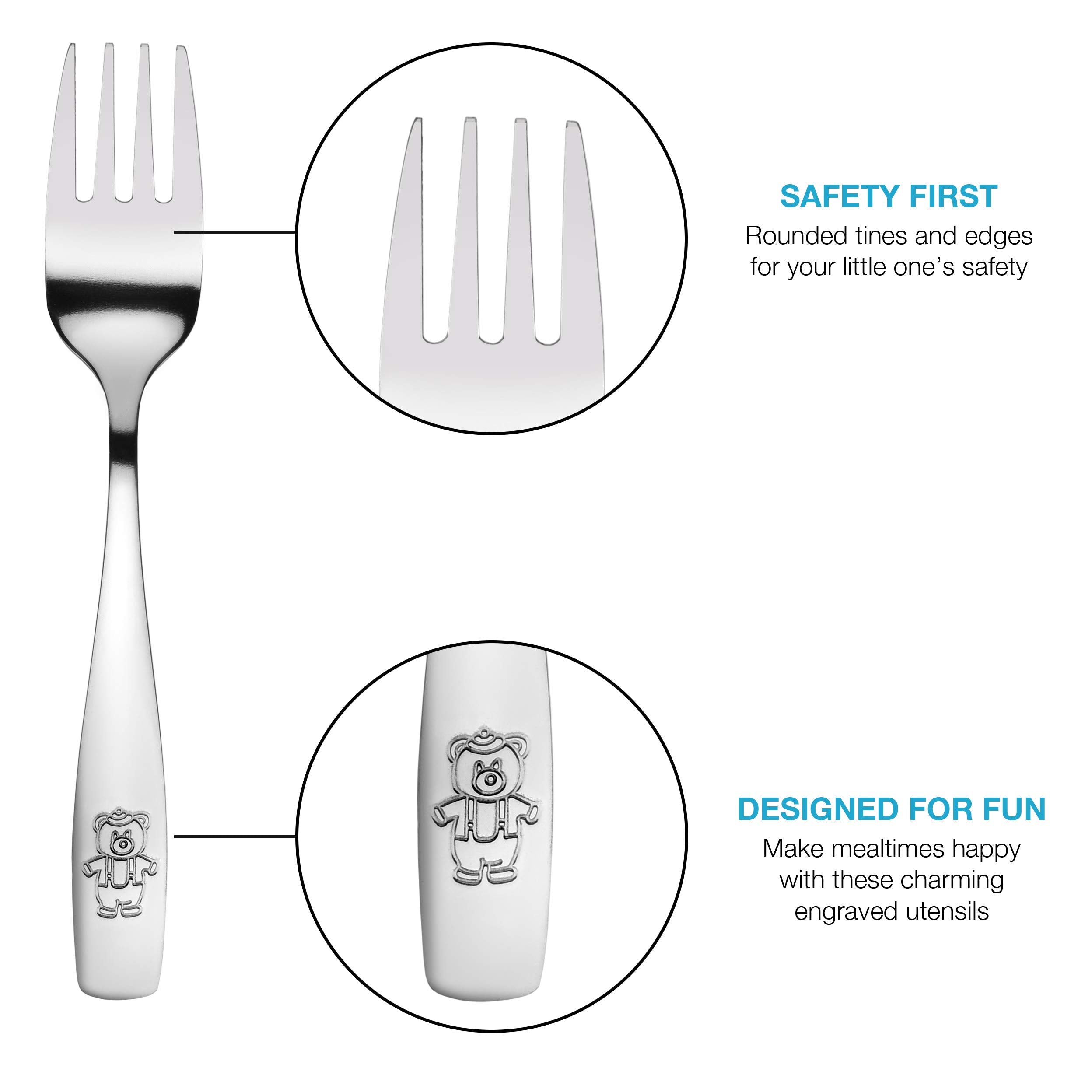 kids cutlery stainless steel forks toddler size