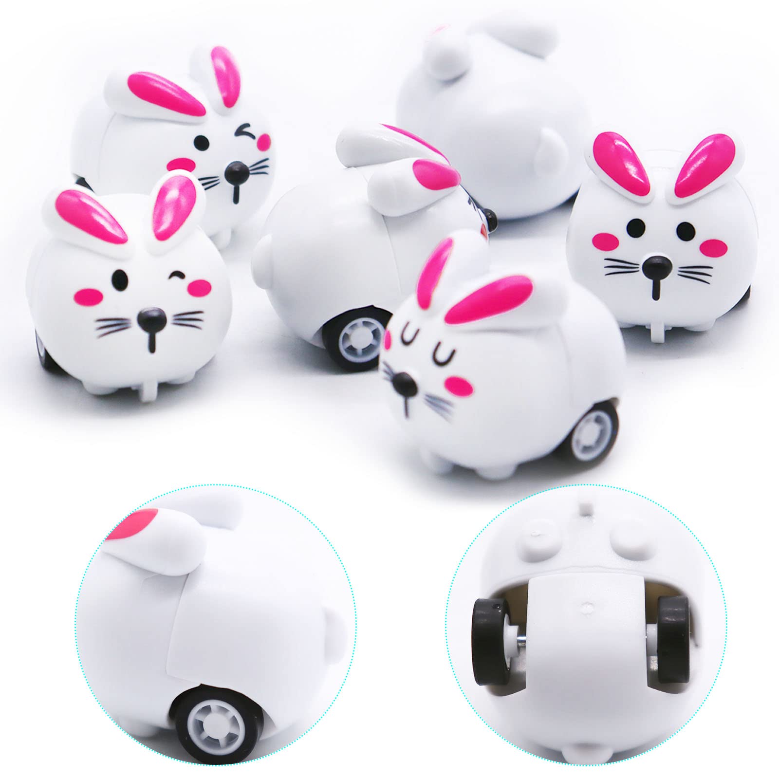 Assorted Easter rabbit pull back cars for kids
