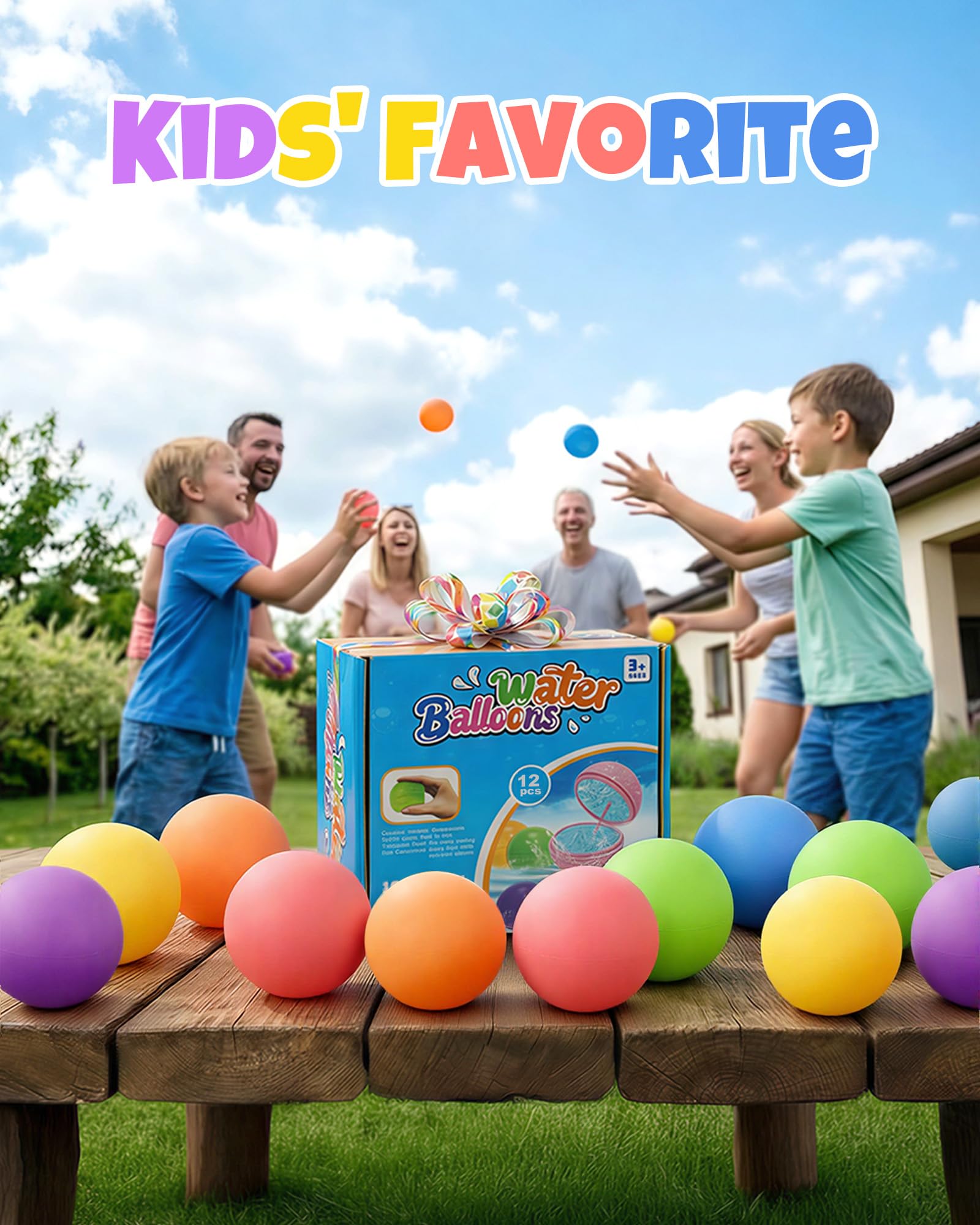 family-friendly pool party water balloons packaging