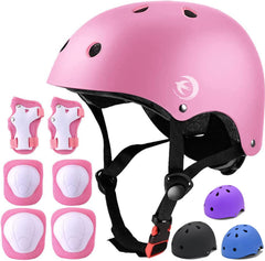 Kids helmet set with knee pads and elbow pads