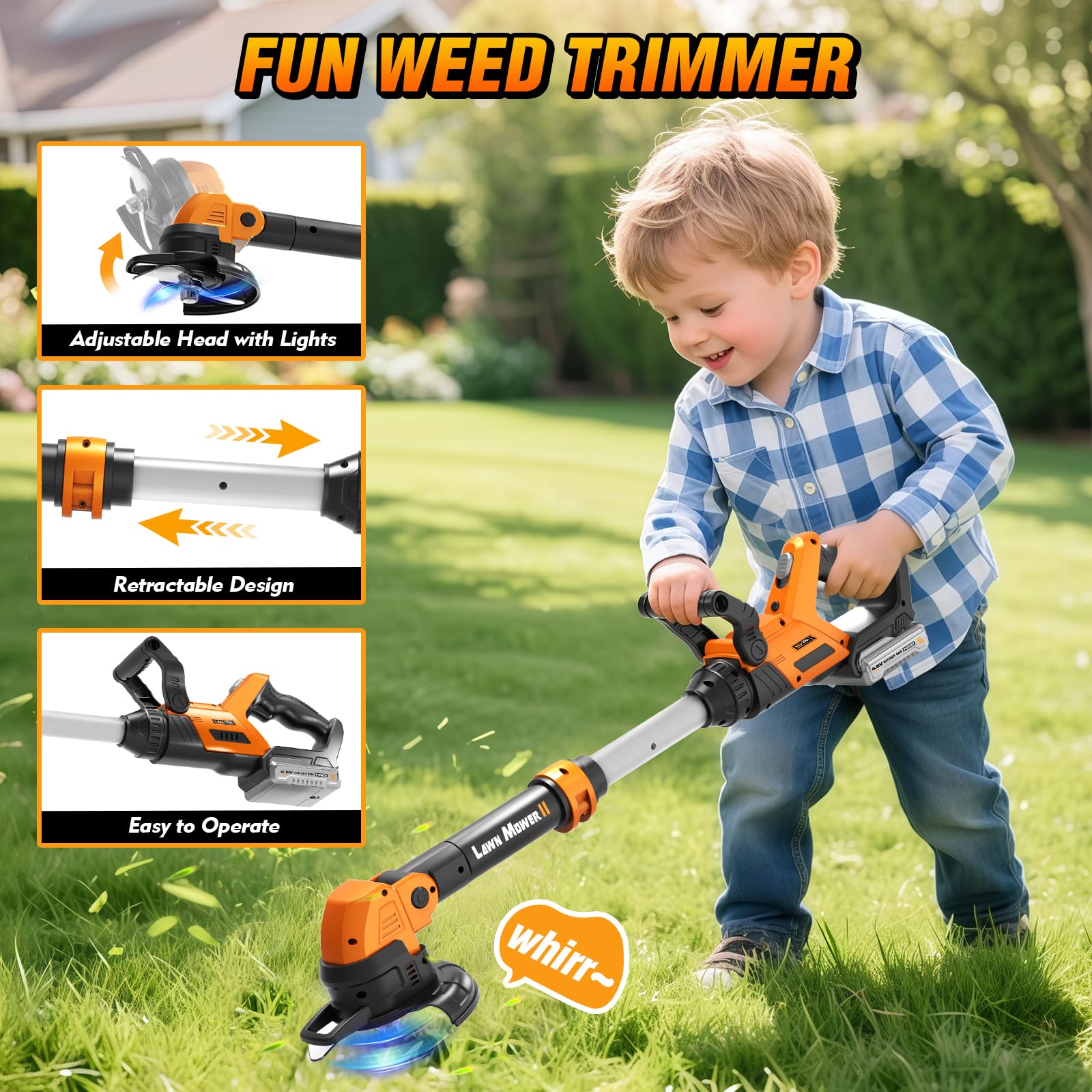 kids leaf blower toy with pretend airflow