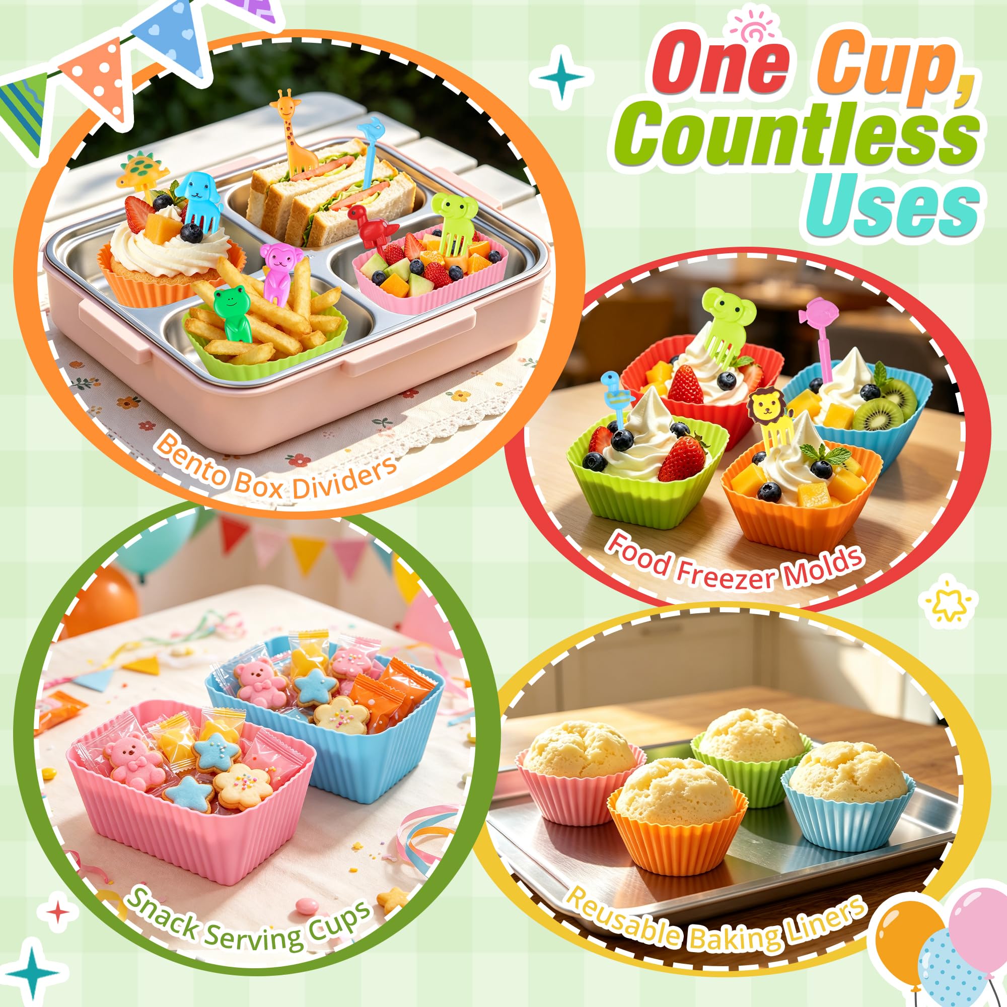Lunchbox organization with dividers and animal picks