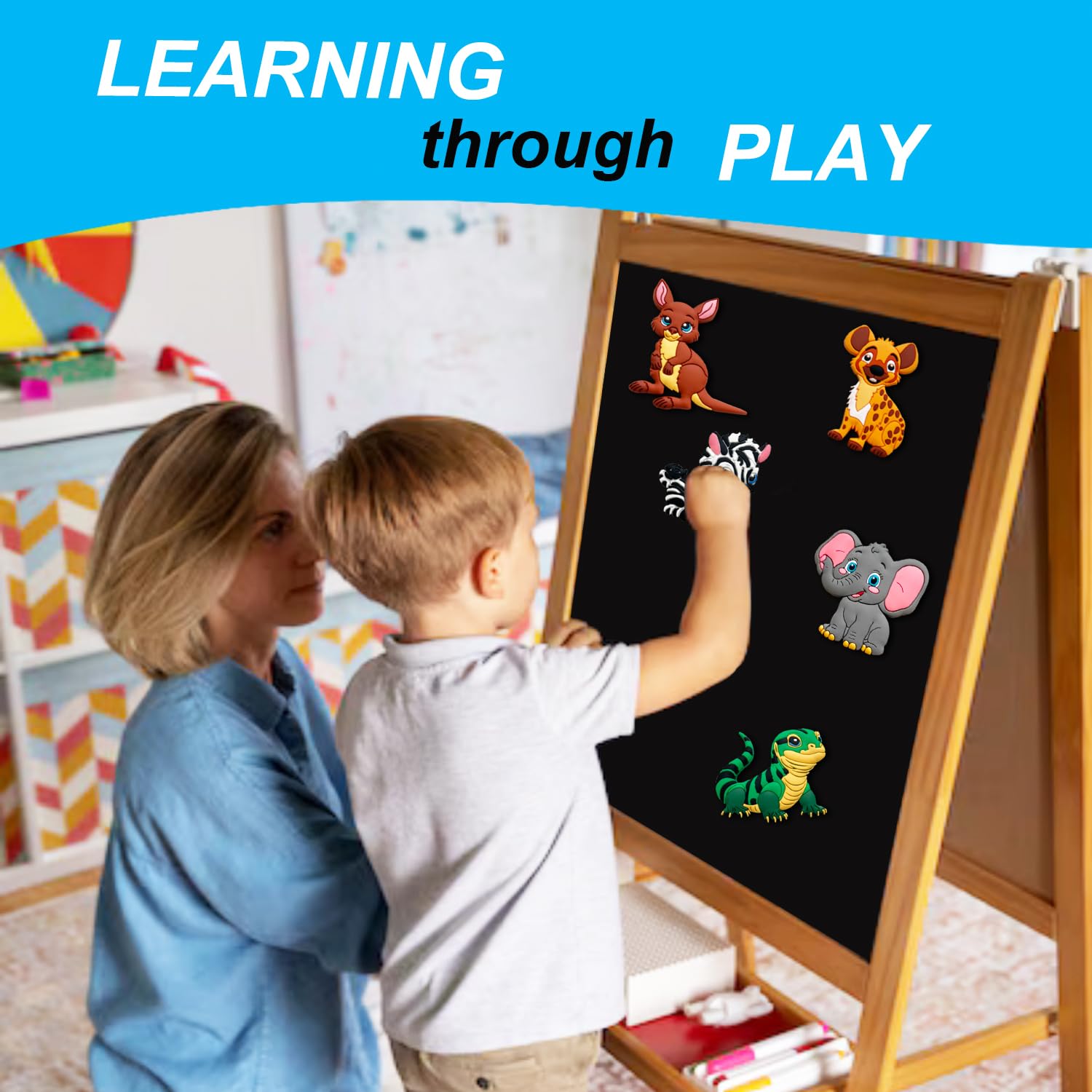 educational toys rubber magnets on refrigerator for preschool