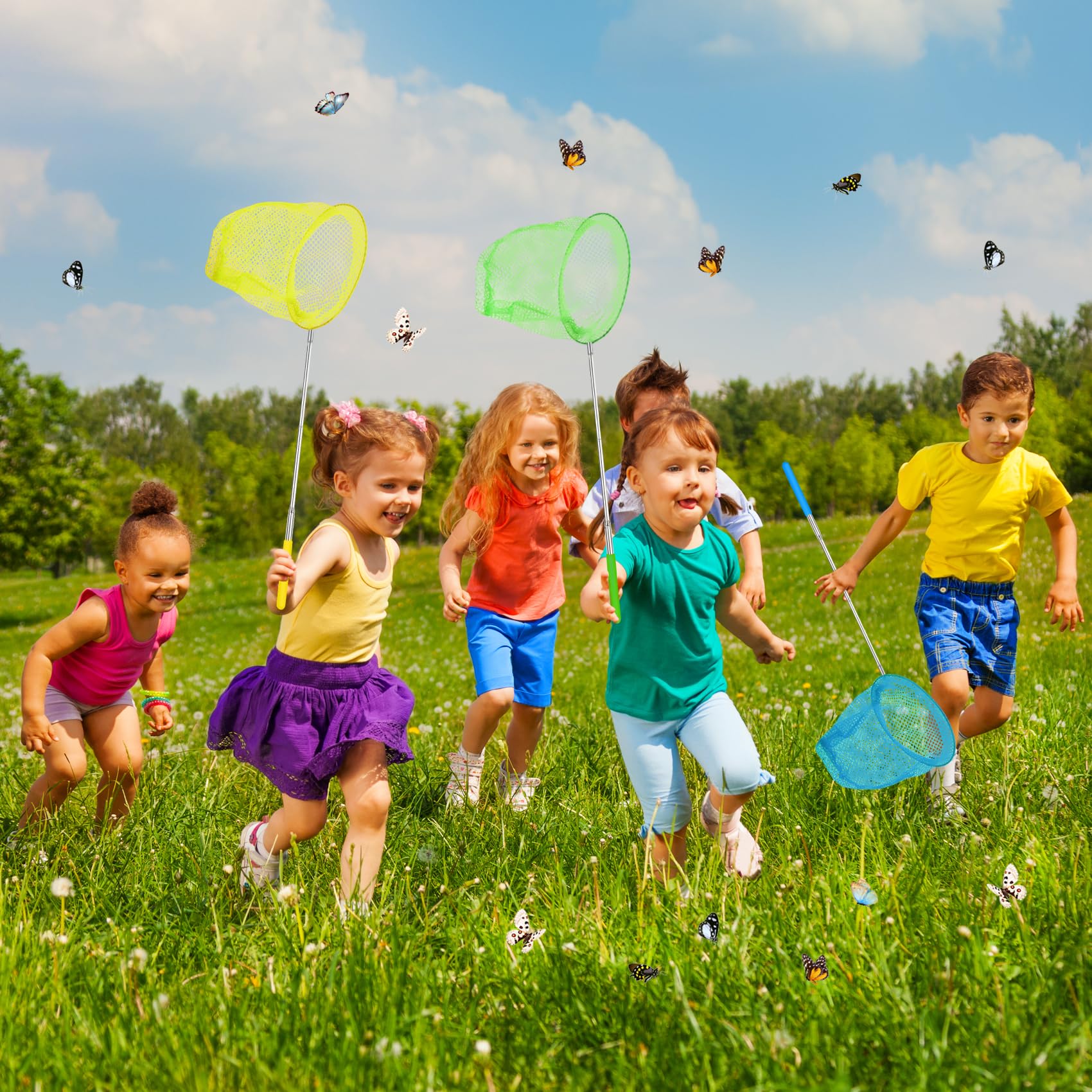 Outdoor exploration nets for catching dragonflies butterflies and fishes
