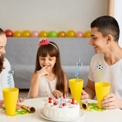 Reusable party straws for soccer themed events