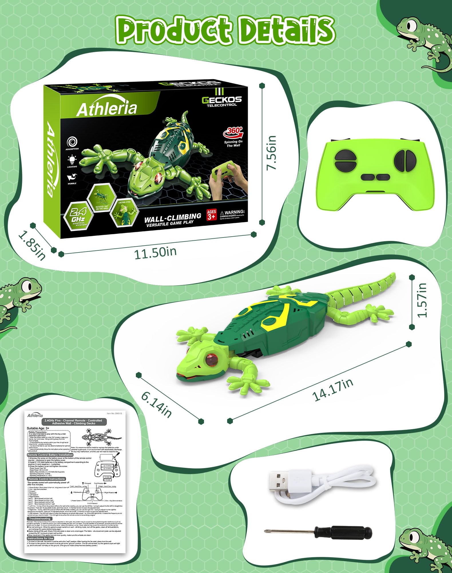 Kid friendly robotic gecko toy for gifts