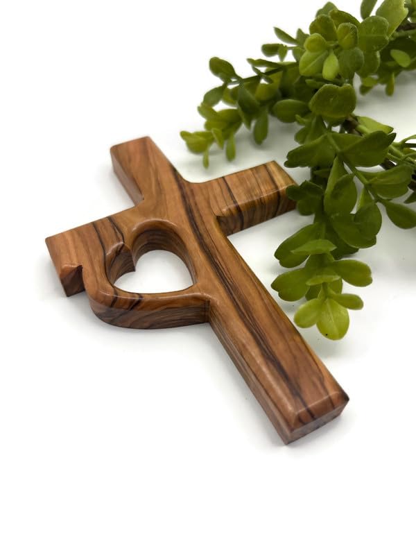 Kids room wall decor olive wood cross
