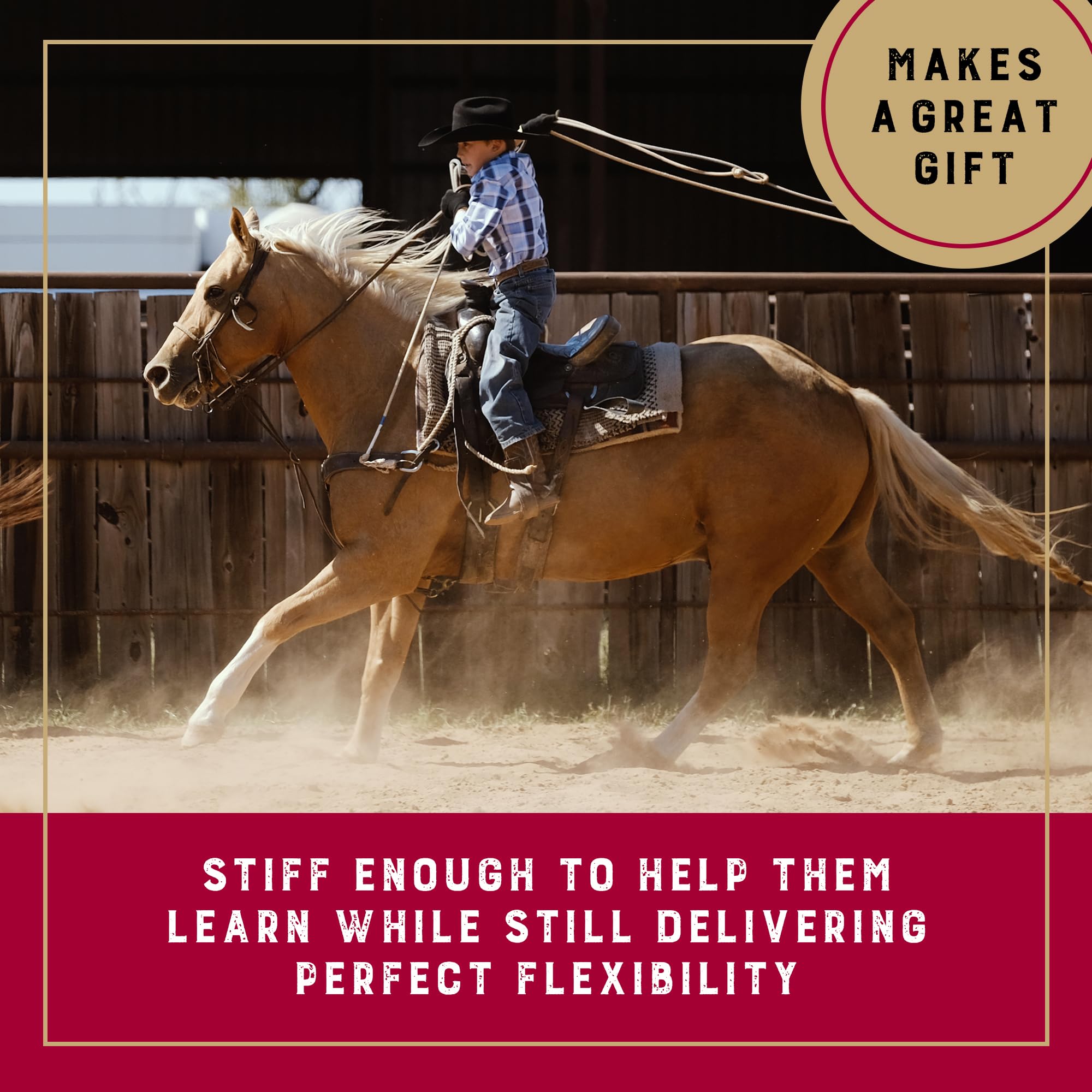 Rawhide burner included in Weaver Equine kids lasso rope