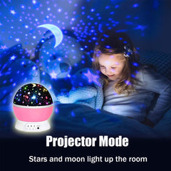 USB powered star projector with battery option