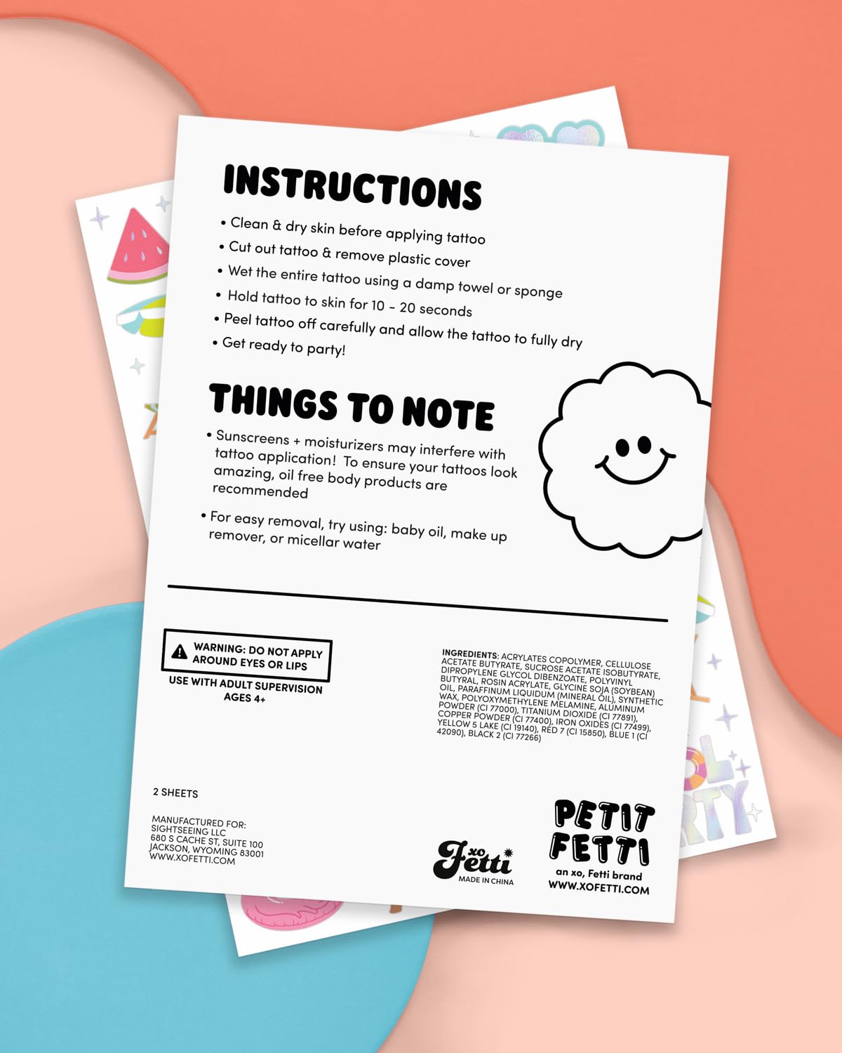 goody bag friendly xo, Fetti temporary tattoos
