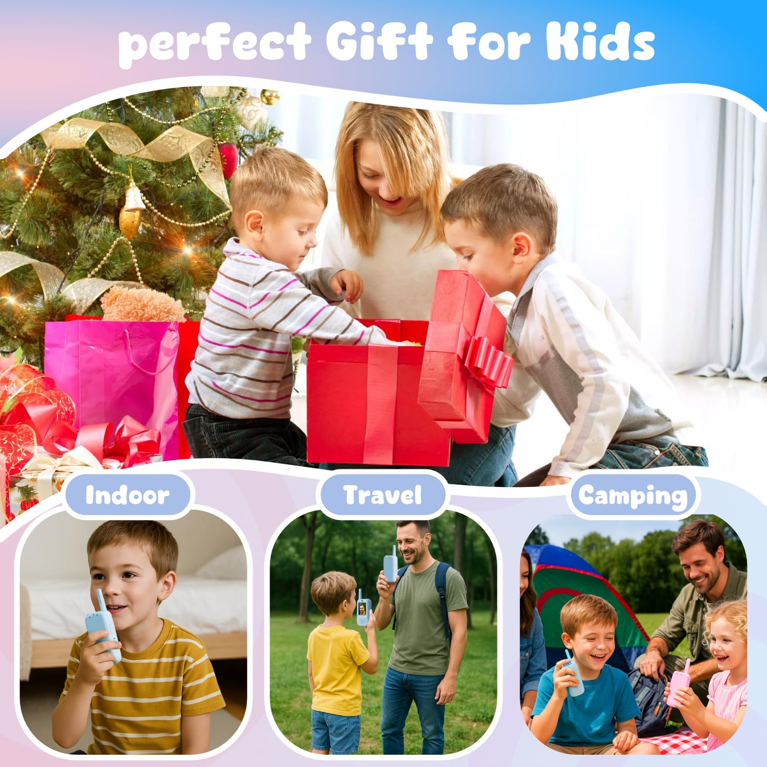 One-on-one private connection walkie talkies for kids