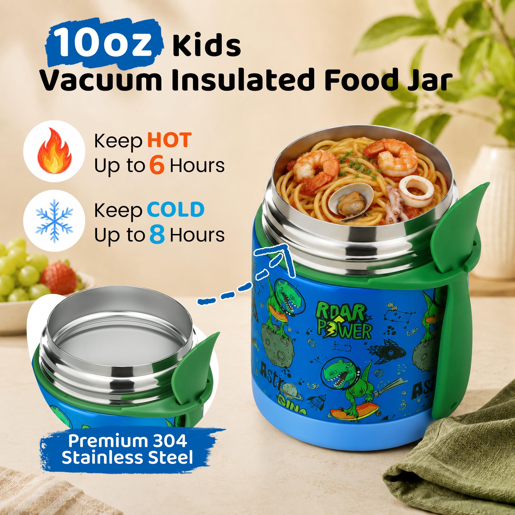 kids wide mouth stainless steel lunch box