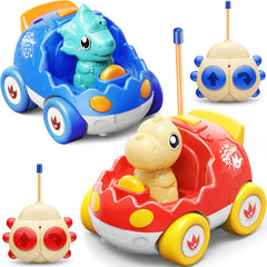 Kidz do 2 pack dinosaur remote control cars for children ages 3-5 with two figures
