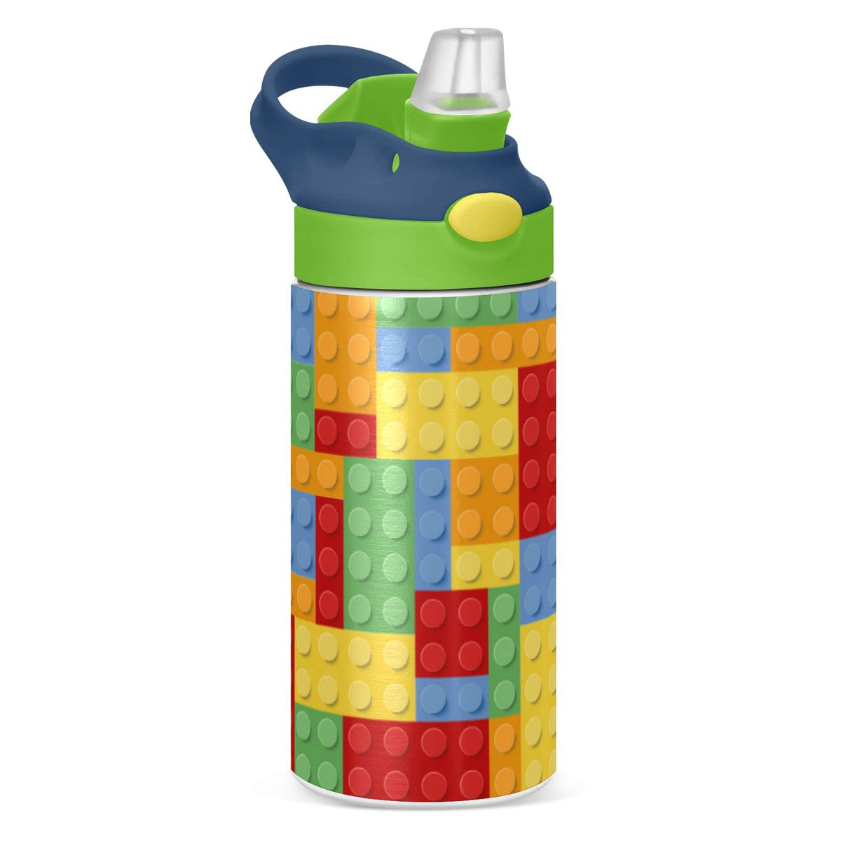 Kigai 12oz kids water bottle with wide handle and straw lid