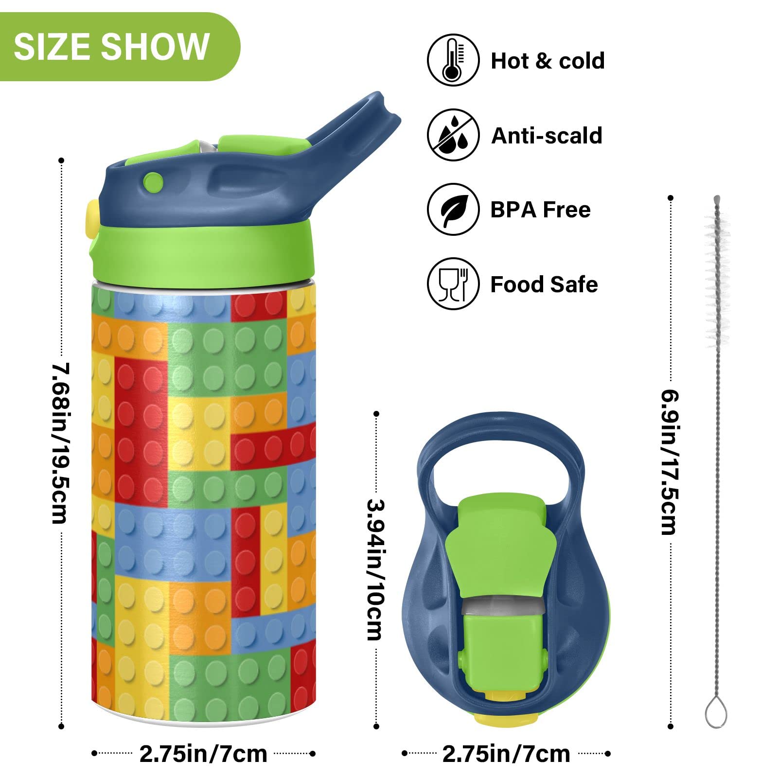 Kigai leakproof water bottle with straw lid for easy sipping