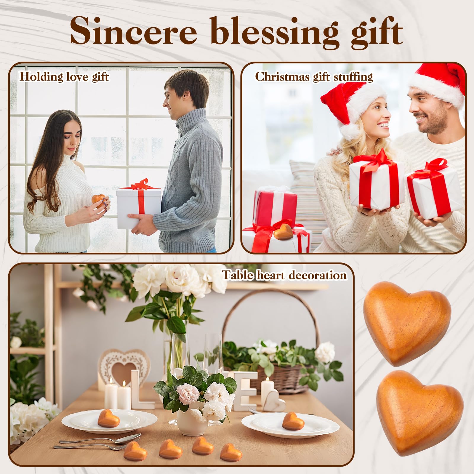 Kigeli pine decorative hearts 4.5 cm size