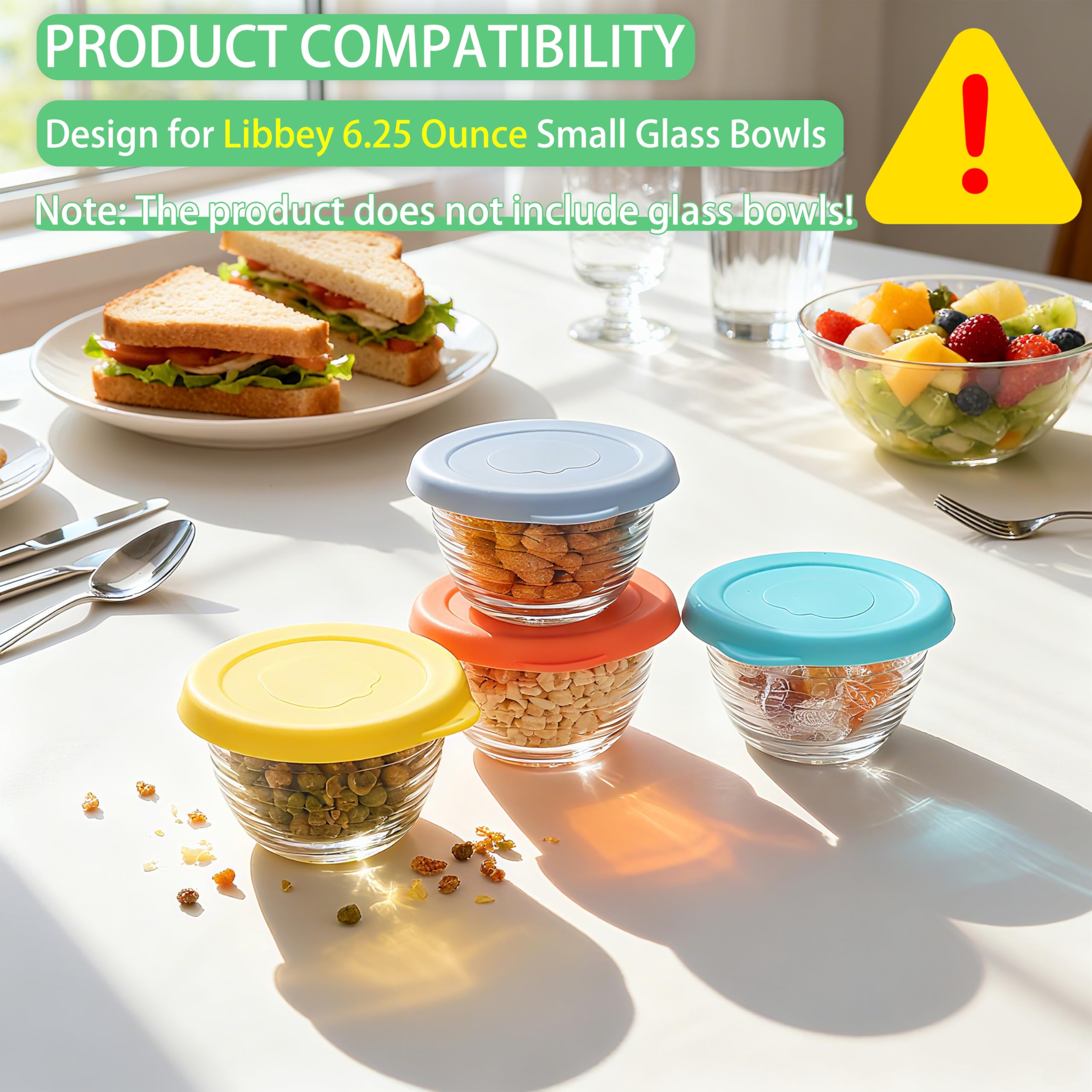 Eight pack Kiicii lids for Libbey bowls
