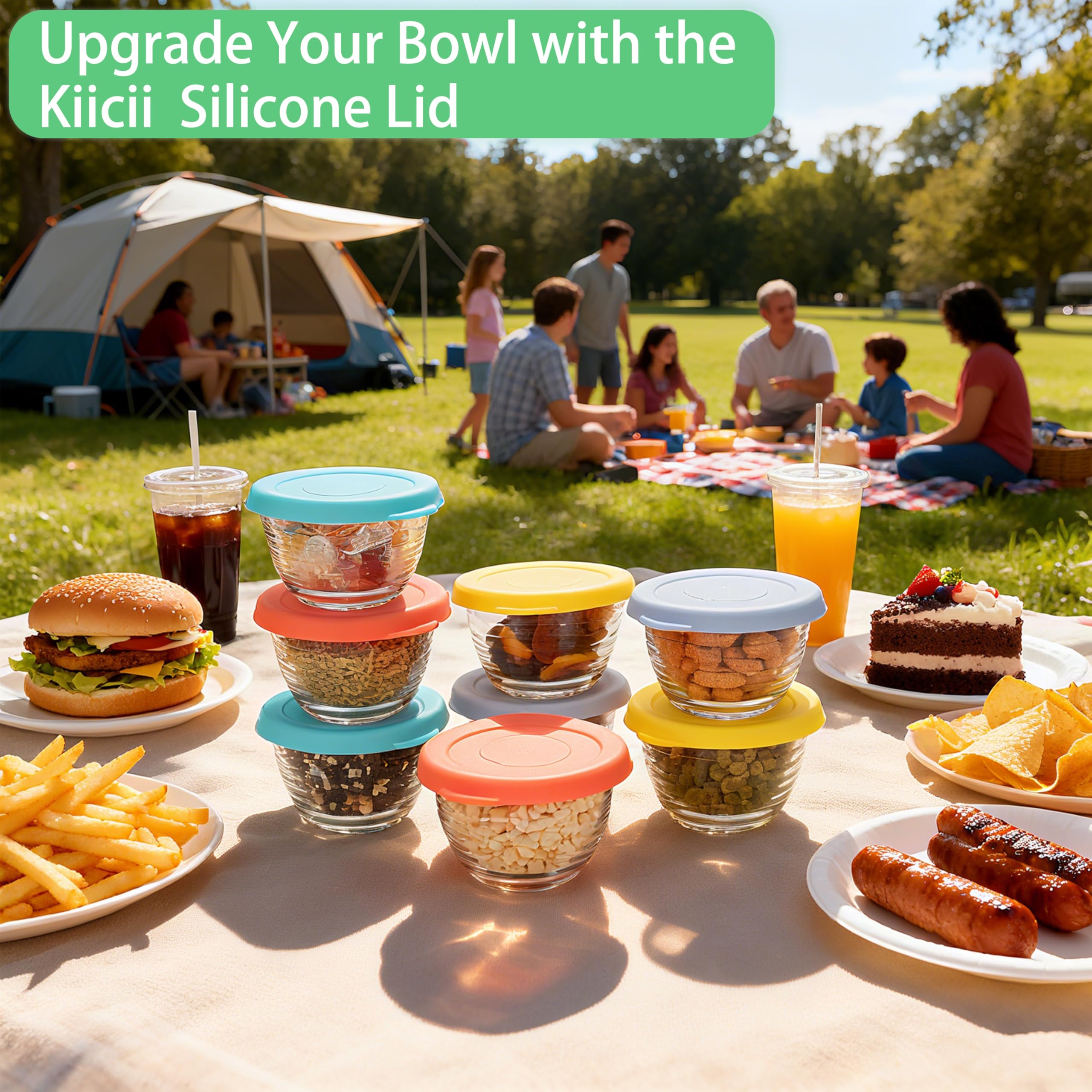 Four color Kiicii lids for Libbey bowls