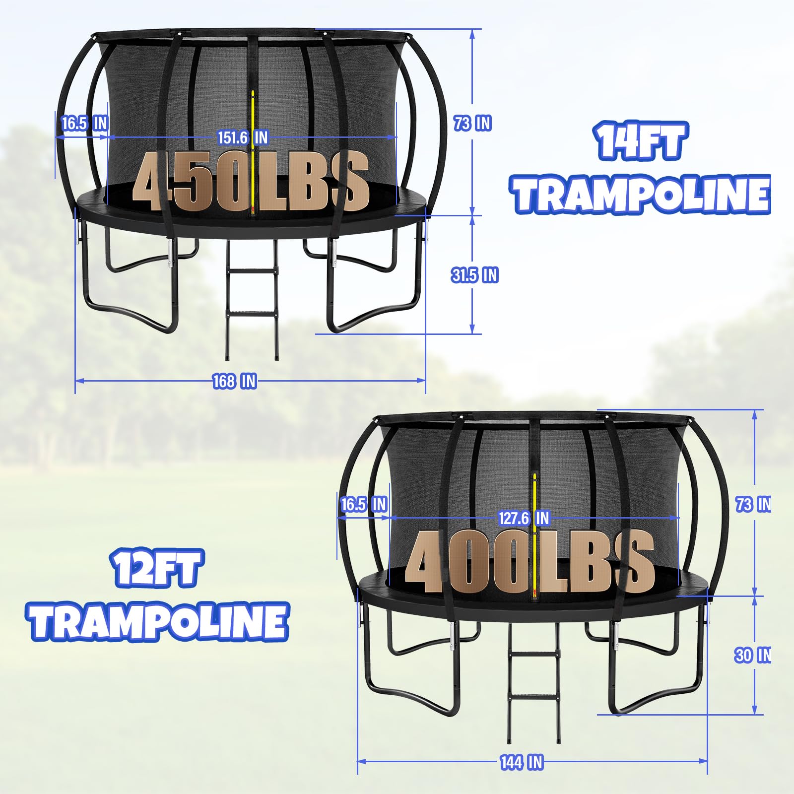 All parts included in the box for Kiivakii 12ft trampoline