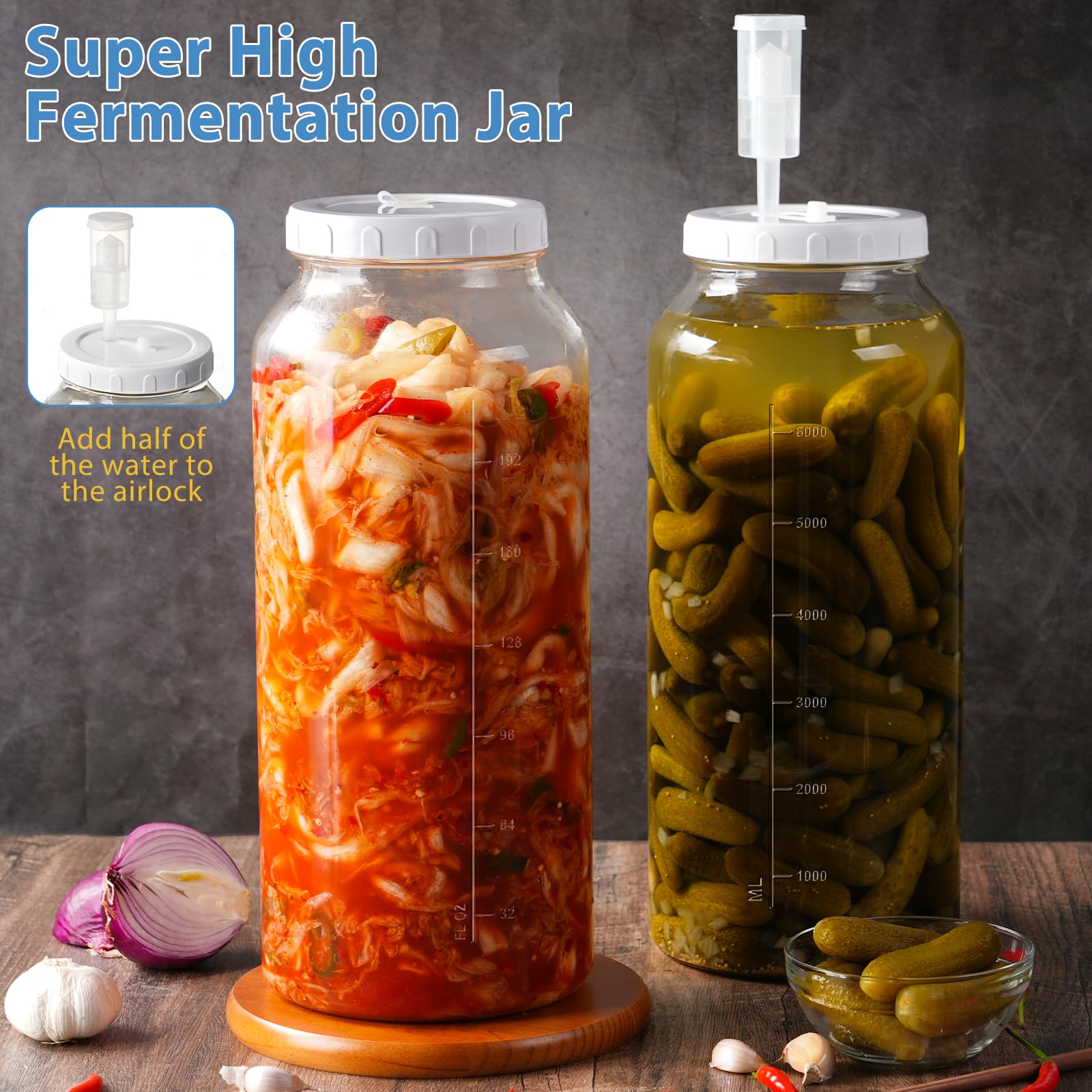 Large capacity kimchi container for fermenting and storage
