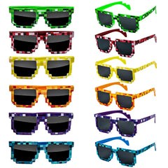 KIMOBER 12 pack pixel sunglasses product image showing assorted colors