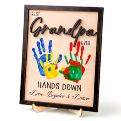 KindlyToys handprint Fathers Day wooden sign front view