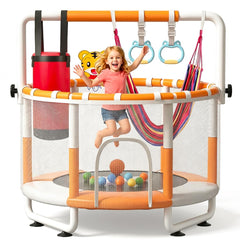 Kinetra 55 inch mini trampoline with net and round base