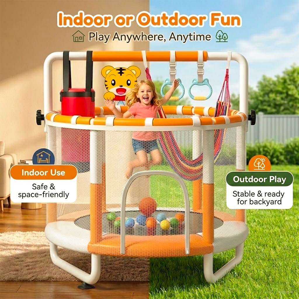 Basketball hoop swing soft sandbag rings and ocean balls included
