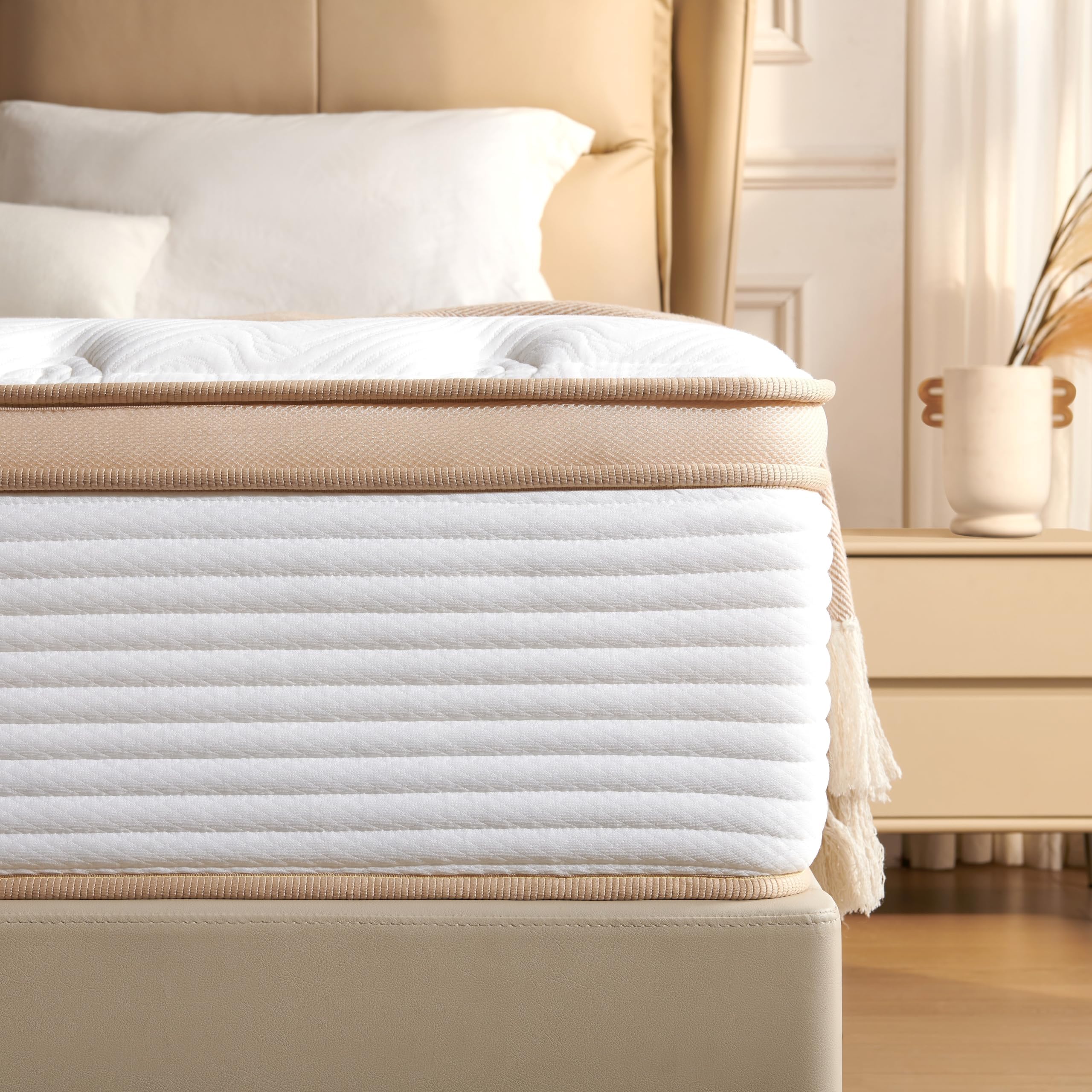 King Mattress 12 Inch Hybrid King Size Mattress Medium Firm in a Box